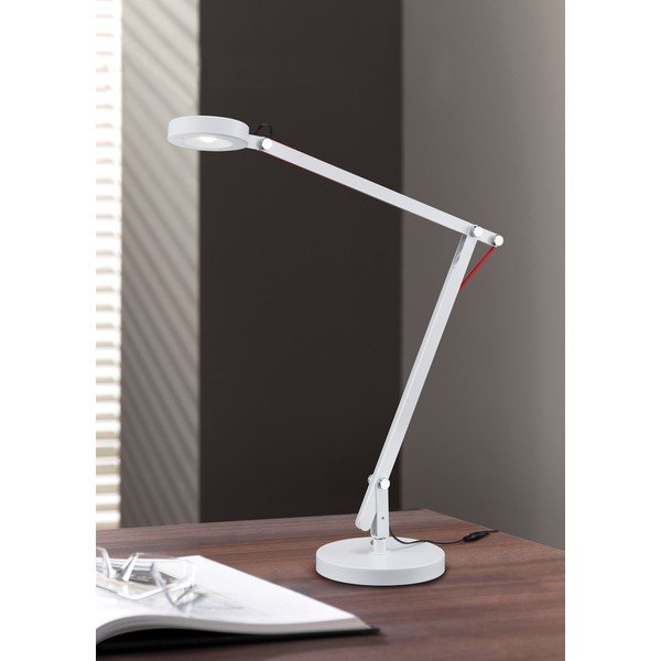 Biela LED stolová lampa s ohýbateľnou konštrukciou (výška  90 cm) Amsterdam – Trio-image-2