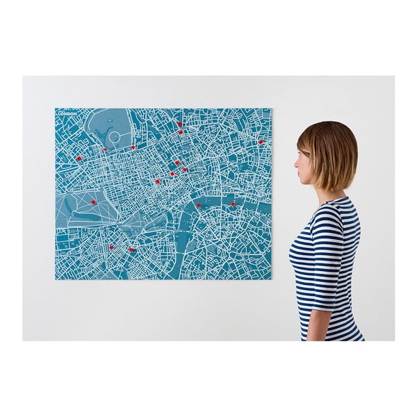 Modrá nástenná mapa Palomar Pin Londýn