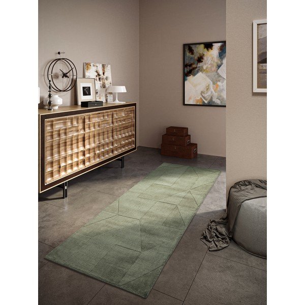 Zelený ručne tkaný vlnený behúň 80x250 cm Ursule – Villeroy&Boch-image-1