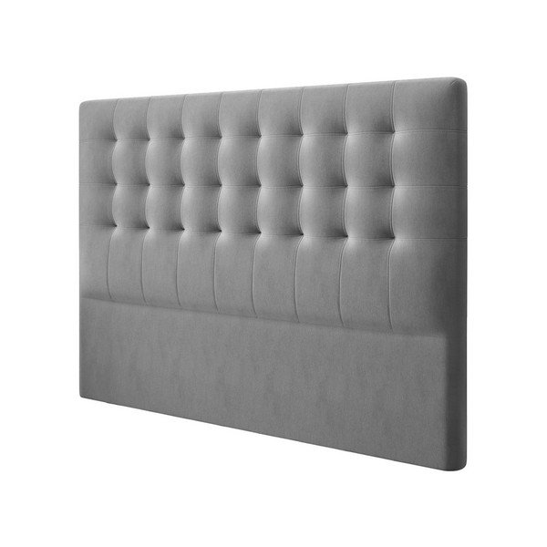 Sivé čelo postele so zamatovým poťahom Windsor & Co Sofas Athena, 140 × 120 cm-image-2