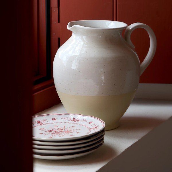 Červený/biely dezertný kameninový tanier ø 17 cm Vila – Costa Nova-image-2