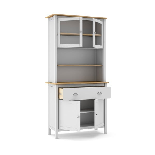 Biela vitrína z borovicového dreva 90x180,5 cm Misti – Marckeric-image-3