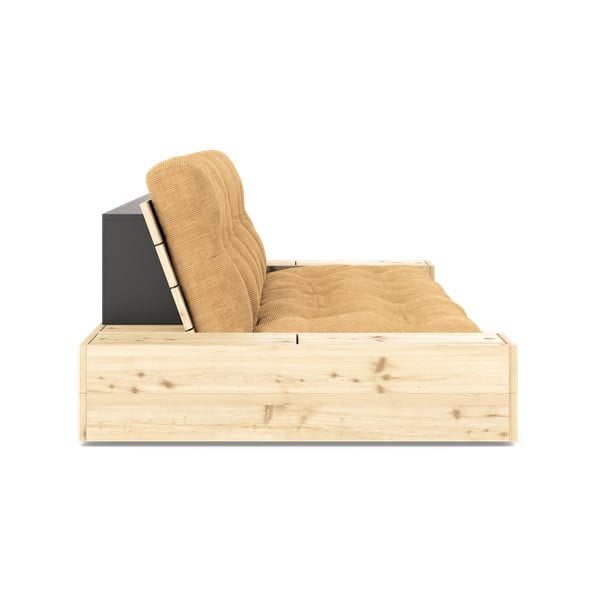 Menčestrová rozkladacia pohovka vo svetlohnedo-horčicovej farbe 244 cm Base – Karup Design-image-3