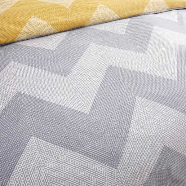 Žlto-sivé obliečky 200x135 cm Chevron Geo - Catherine Lansfield-image-3