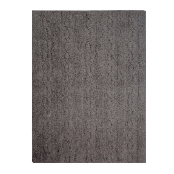 Sivý bavlnený ručne vyrobený koberec Lorena Canals Braids, 120 x 160 cm