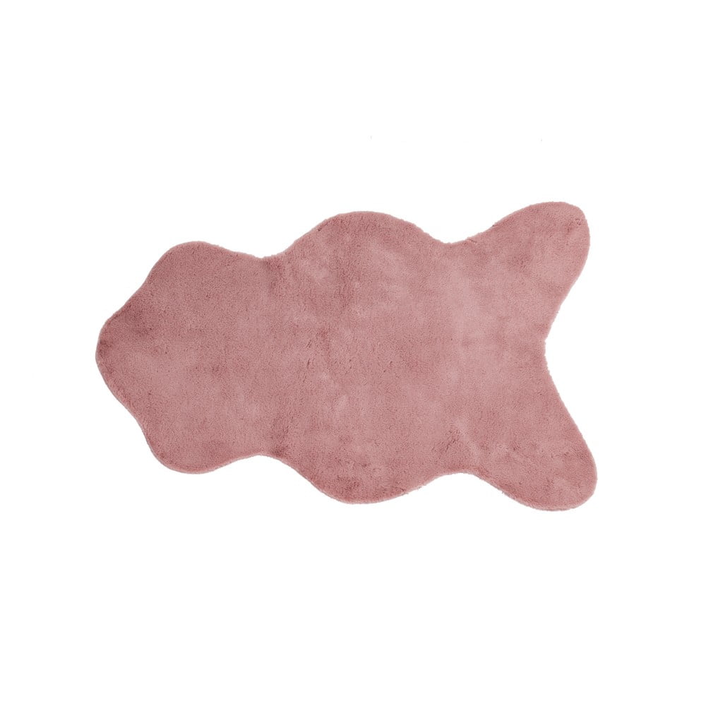 Ružová umelá kožušina Tiseco Home Studio Rabbit, 60 × 90 cm