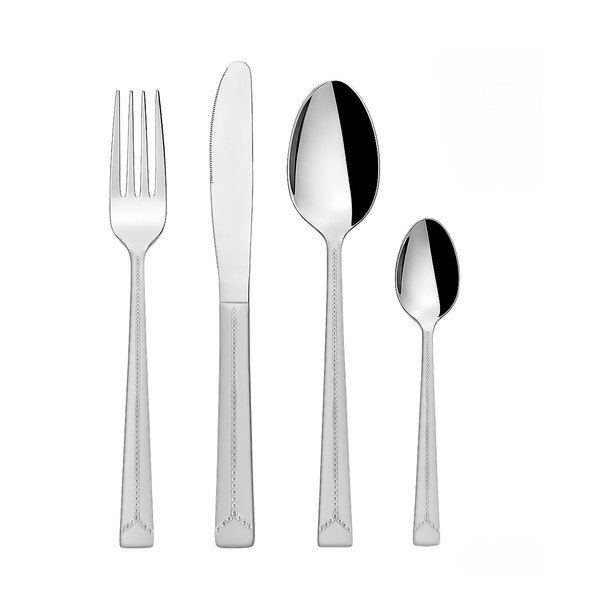 Antikoro príbor 24 ks v striebornej farbe Bright – Orion