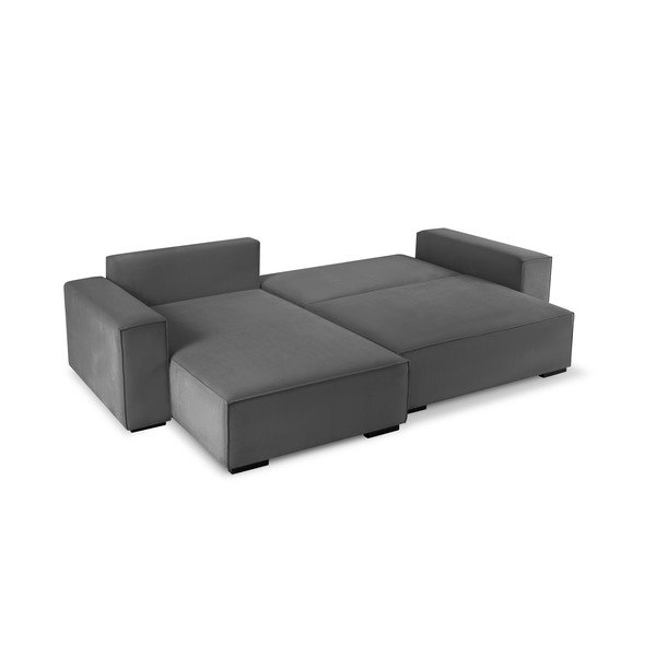 Tmavosivá menčestrová rozkladacia variabilná rohová pohovka Mazzini Sofas Azalea-image-4