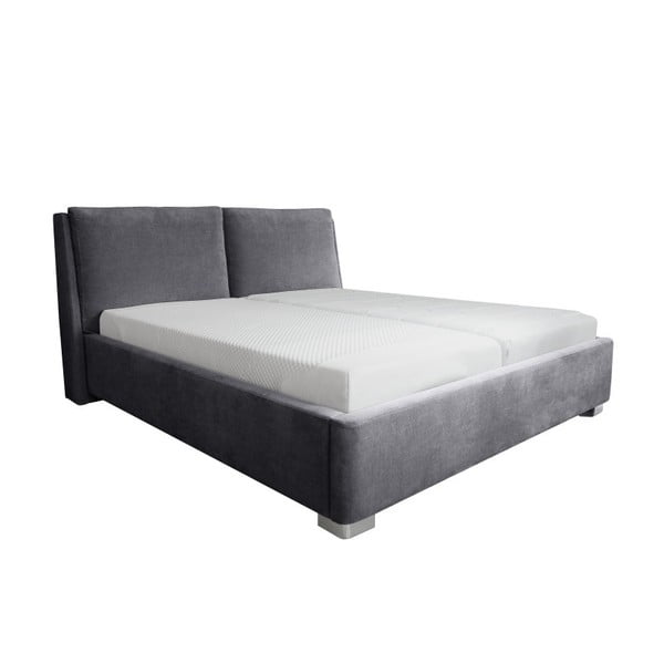Sivá dvojlôžková posteľ Mazzini Beds Vicky, 180 x 200 cm