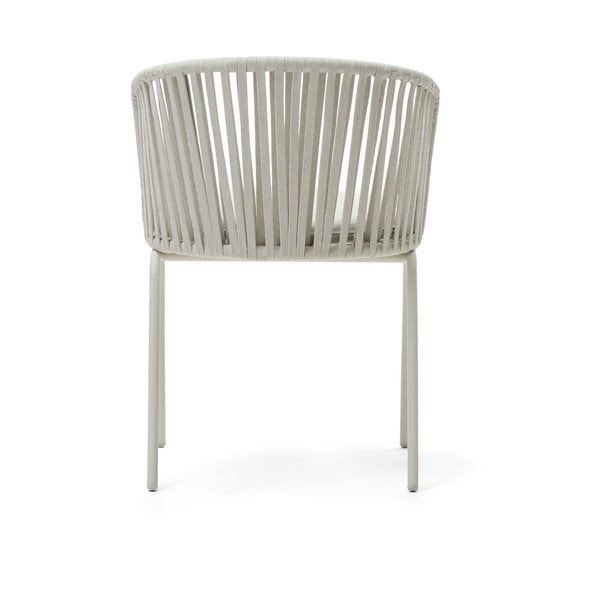 Biela kovová záhradná stolička Saconca - Kave Home-image-4