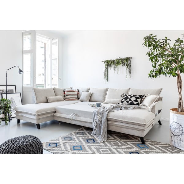 Svetlobéžová rozkladacia pohovka do "U" Miuform Charming Charlie, ľavý roh-image-4