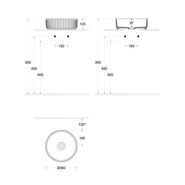 Biele keramické okrúhle umývadlo ø 36 cm Ion – Sapho-image-3