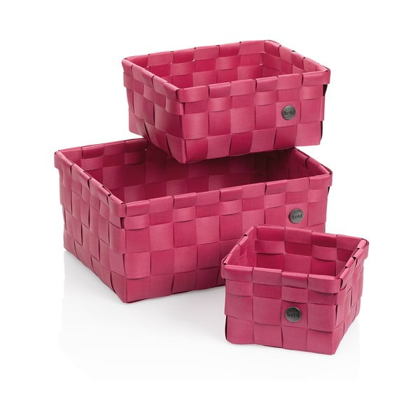 Súprava 3 ružových úložných košíkov Kela Neo