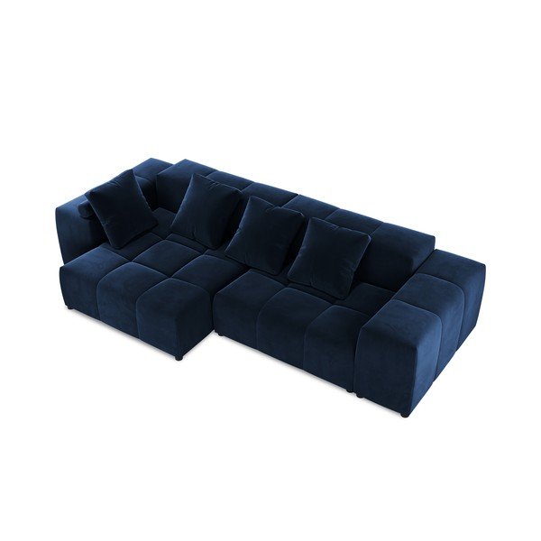 Modrá zamatová rohová pohovka (variabilná) Rome Velvet - Cosmopolitan Design-image-3