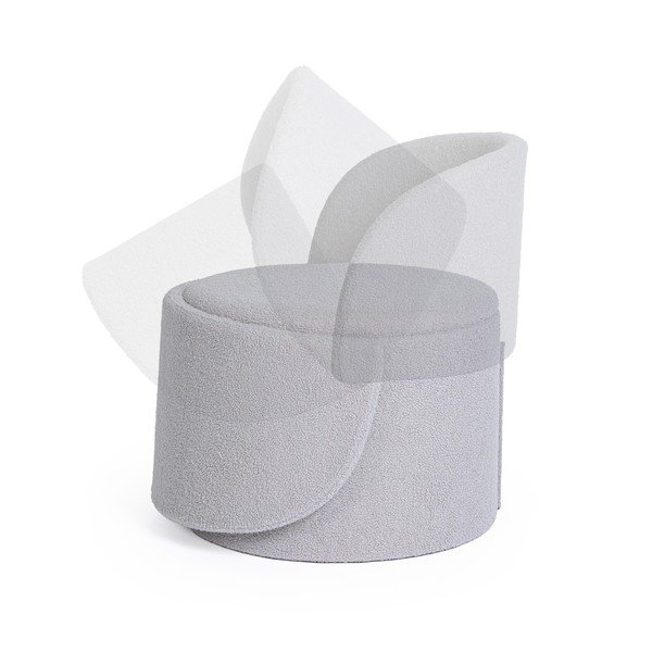 Svetlosivý taburet z textílie buklé Anthea – Yes Everyday-image-1