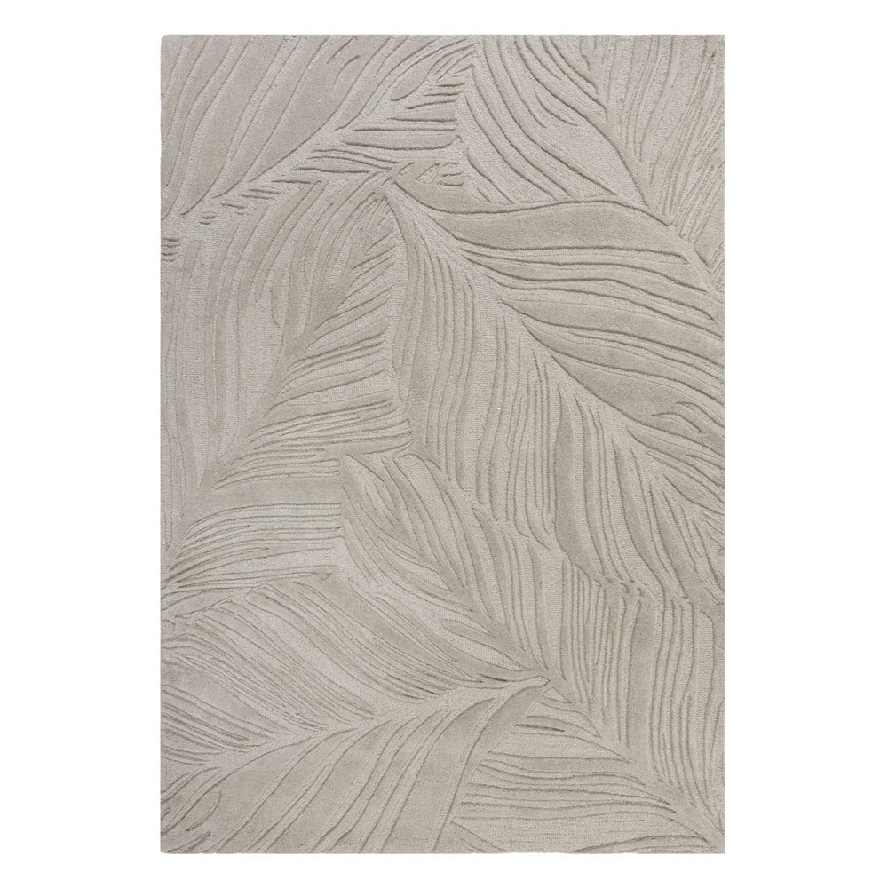 Sivý vlnený koberec Flair Rugs Lino Leaf, 160 x 230 cm