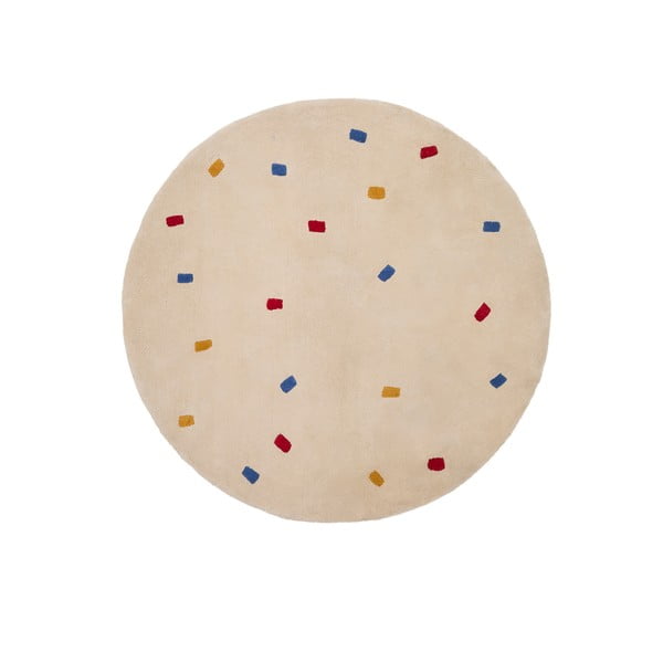 Krémový bavlnený detský koberec ø120 cm Luli – Kave Home