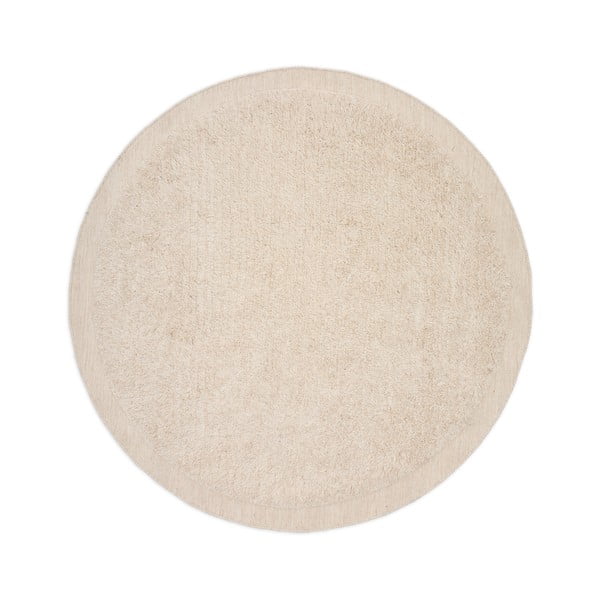 Krémový ručne tkaný vlnený okrúhly koberec ø 200 cm Marely – Kave Home