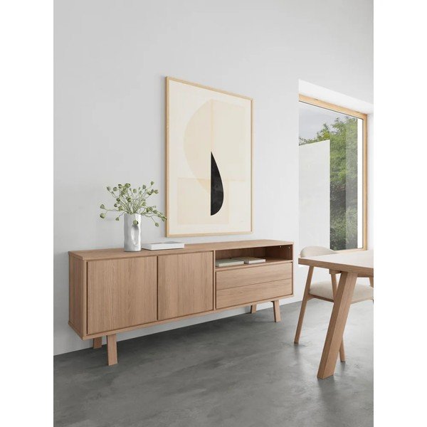 Dyhovaná komoda v svetlo prírodnej farbe 200x75x40 cm Lamberth – Actona-image-1
