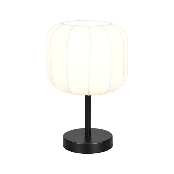 Biela/matne čierna kovová stolová lampa s textilným tienidlom (výška  30 cm) Madleine – Reality-image-3