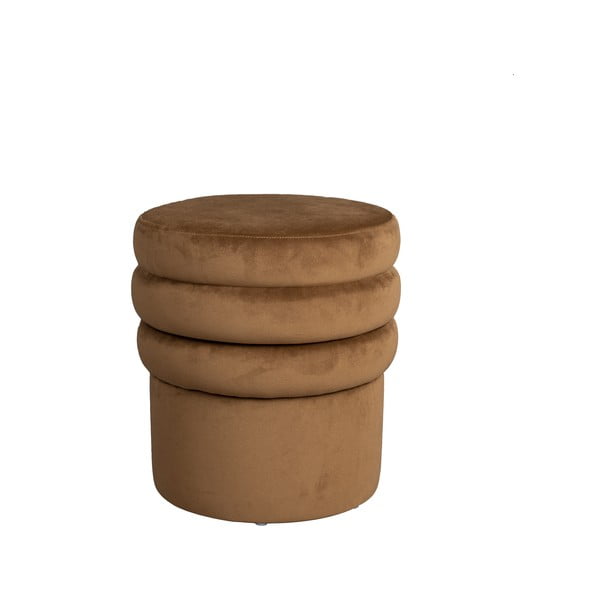 Hnedý zamatový taburet Aditi – Dutchbone