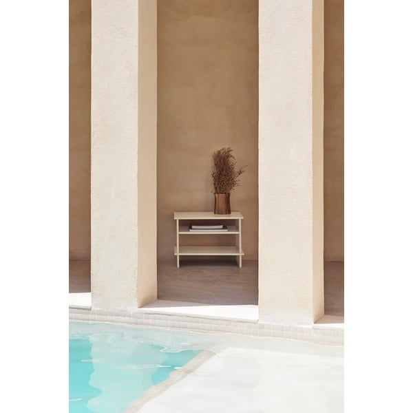 Krémovobiely nočný stolík s poličkami Inari – Teulat-image-1