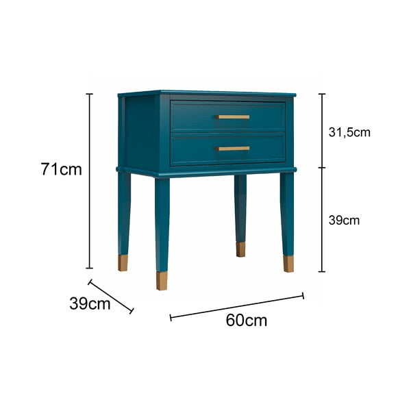 Svetlosivý nočný stolík Westerleigh – CosmoLiving by Cosmopolitan-image-2