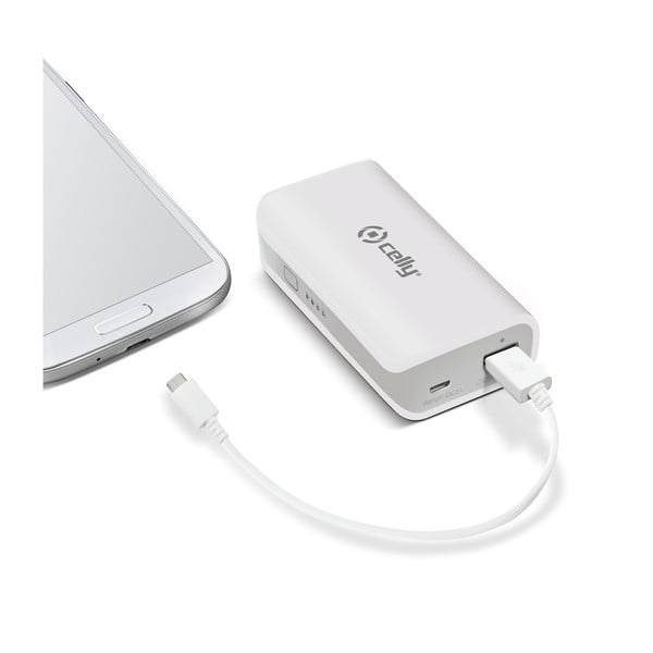 Powerbanka CELLY s USB výstupom 4000 mAh, biela