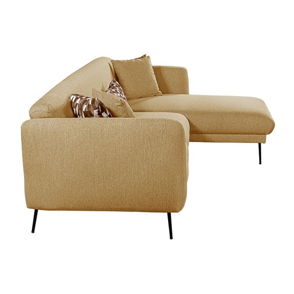 Žltá rozšíriteľná rohová pohovka Pandia Home Madrid, pravý roh-image-4