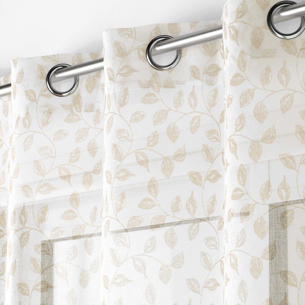 Béžová voálová záclona 137x280 cm Farandole – douceur d'intérieur-image-1