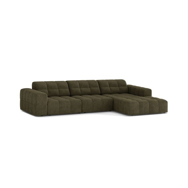 Khaki ženilková rohová pohovka (pravý roh/s leňoškou) Chicago – Cosmopolitan Design-image-1