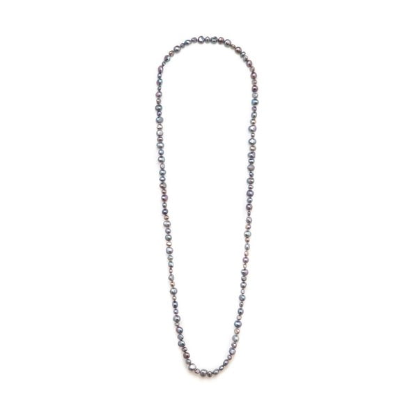 Tmavosivý perlový náhrdelník GemSeller Baroque