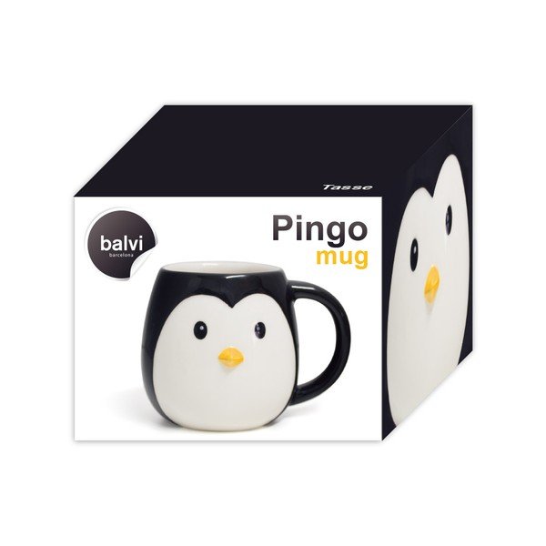 Čierno-biely keramický hrnček Balvi Pingo, 400 ml-image-2
