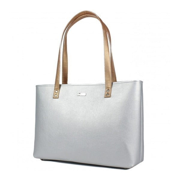 Biela kabelka s detailmi v zlatej farbe Dara bags Grace No.24