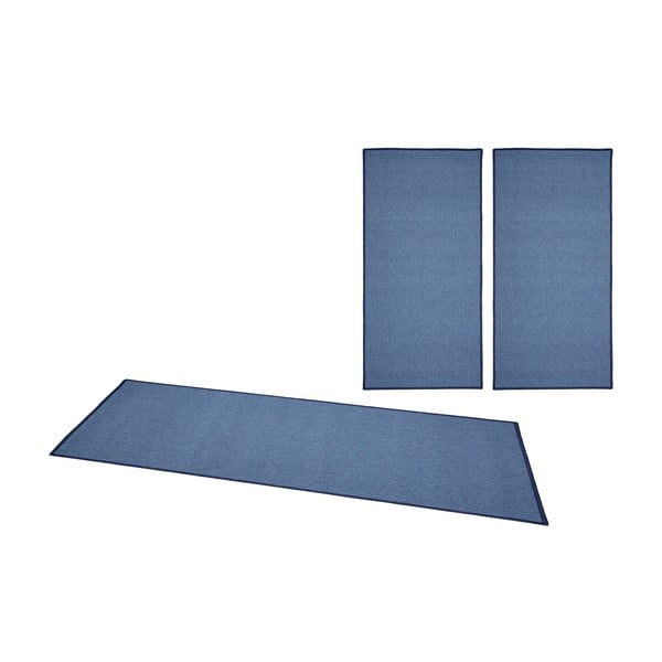 Sada 3 modrých behúňov BT Carpet Casual