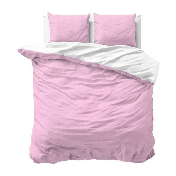 Ružové obliečky z mikroperkálu na dvojlôžko Zensation Twin Face, 200 × 220 cm