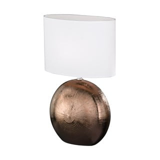 Bielo-hnedá stolová lampa Fischer & Honsel Foro, výška 53 cm
