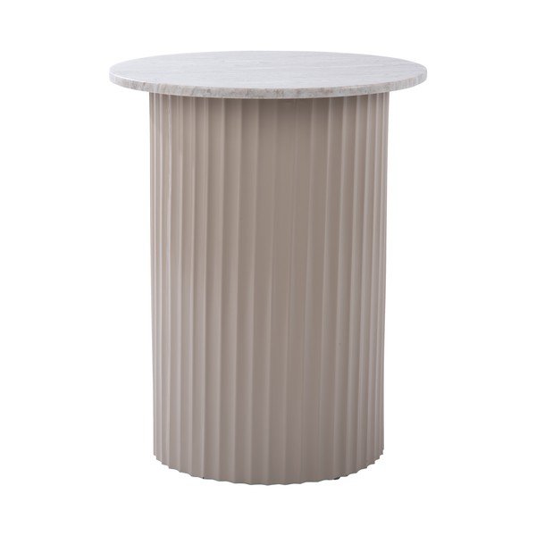 Mramorový okrúhly odkladací stolík ø 50 cm Luscious – Leitmotiv