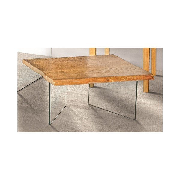 Sklenený konferenčný stolík s doskou z jaseňovej dyhy Esidra Luis