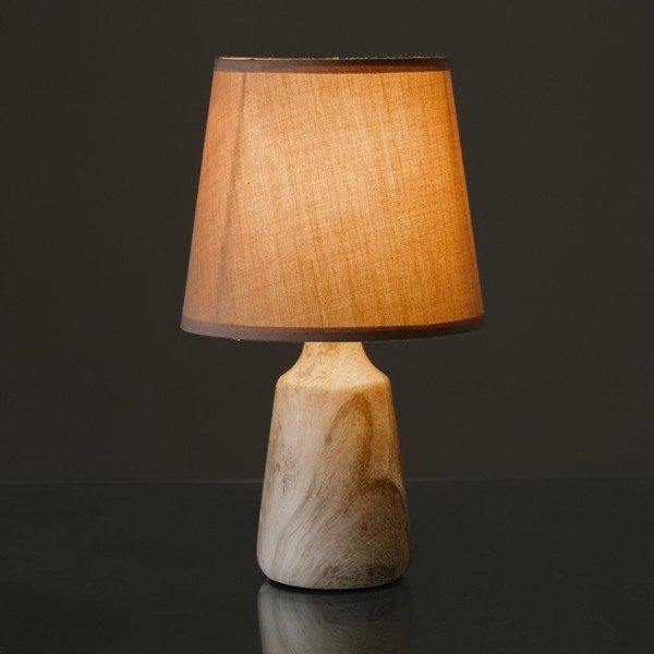 Béžová keramická stolová lampa s textilným tienidlom (výška 28 cm) – Casa Selección-image-1