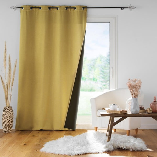 Žltý odhlučňovací záves 140x260 cm Jupiter – douceur d'intérieur-image-3