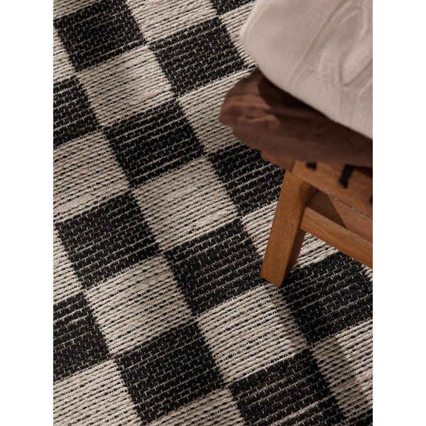 Čierny/krémovobiely obojstranný/ručne tkaný behúň s prímesou juty 80x200 cm Rex – Hanse Home-image-2