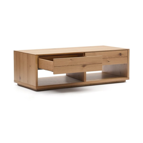 Konferenčný stolík v dekore duba v prírodnej farbe 60x140 cm Alguema – Kave Home-image-3