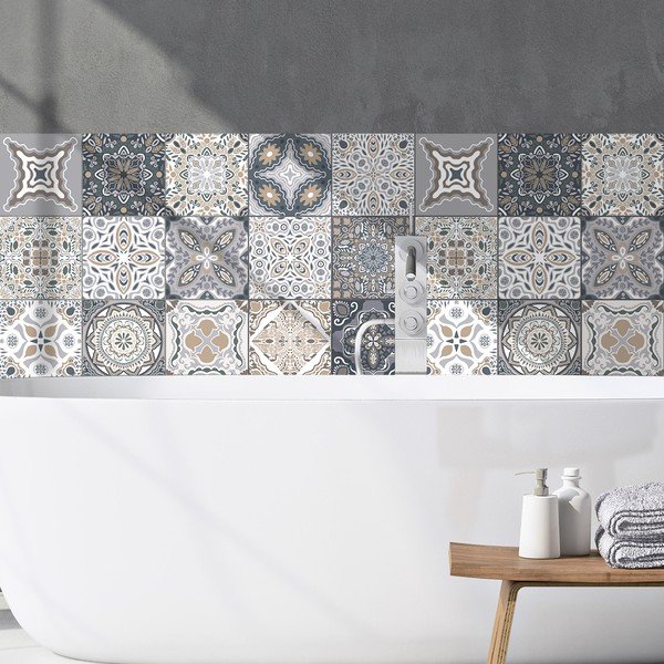 Sada 24 nástenných samolepiek Ambiance Tiles Azulejos Nello, 10 × 10 cm-image-4