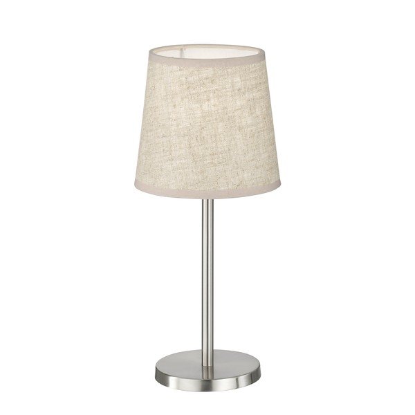 Stolová lampa v béžovej a striebornej farbe s textilným tienidlom (výška 30 cm) Eve – Fischer & Honsel