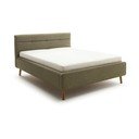 Zelená čalúnená dvojlôžková posteľ s úložným priestorom s roštom 180x200 cm Lotte – Meise Möbel