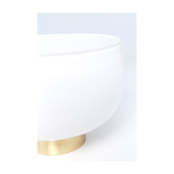 Sklenená biela váza Kare Design Pure, výška 17 cm