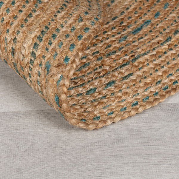 Modrý/v prírodnej farbe jutový okrúhly koberec ø 133 cm Capri – Flair Rugs-image-3