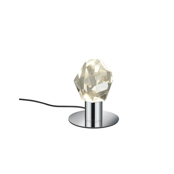 LED stolová lampa v striebornej farbe so skleneným tienidlom (výška  17 cm) Verano – Trio Select