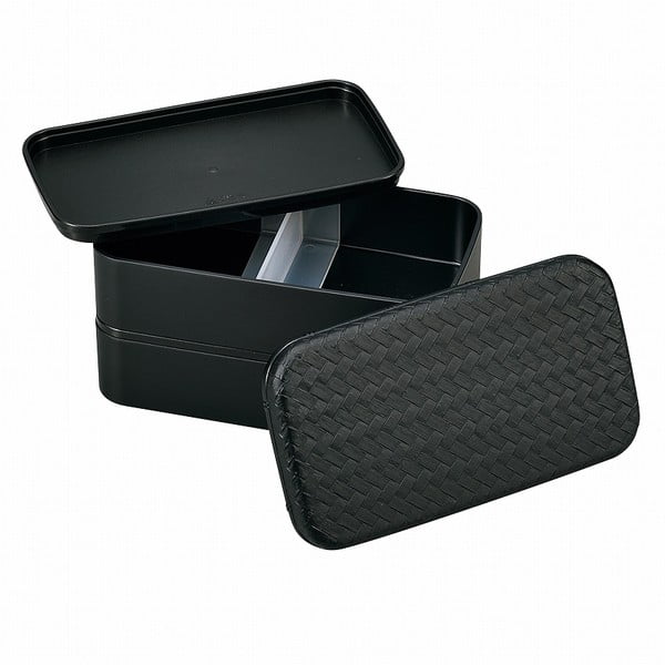 Čierny desiatový box Joli Bento B&W, 750 ml